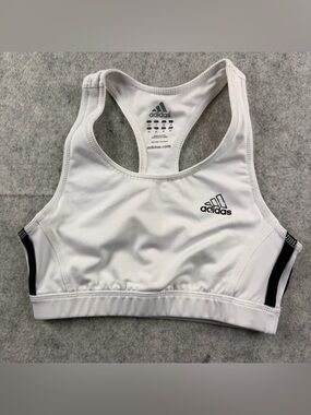 Adidas Racer Back Sports Bra White/Black  Size Small